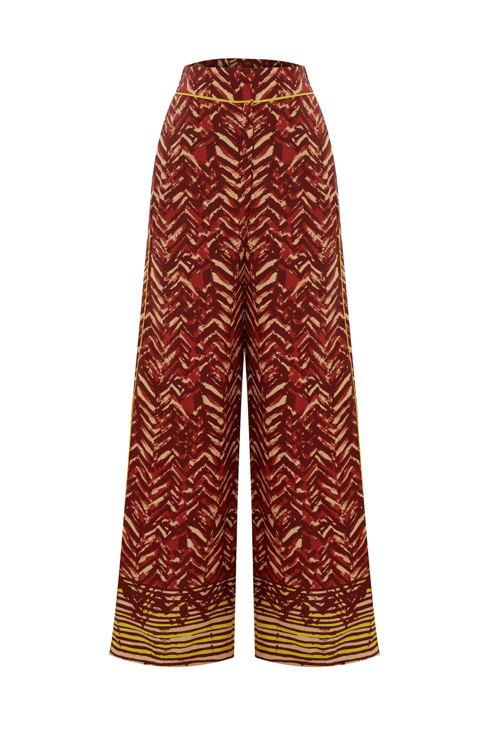 Abstract Print Wide Leg Pants