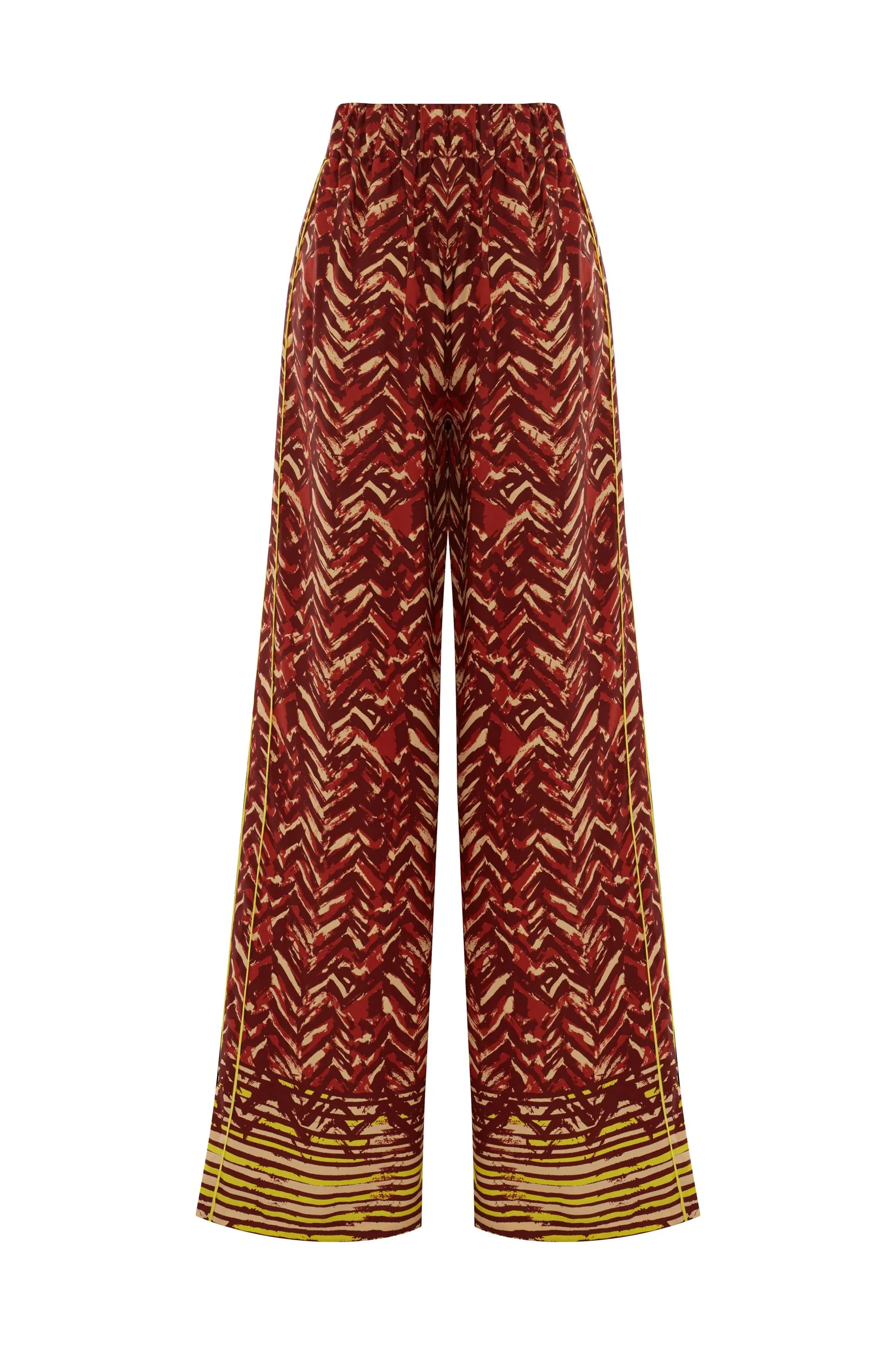 Abstract Print Wide Leg Pants