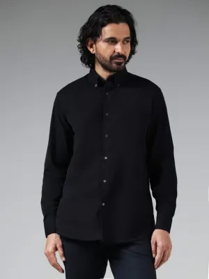 Ascot Navy Cotton Relaxed-Fit Shirt