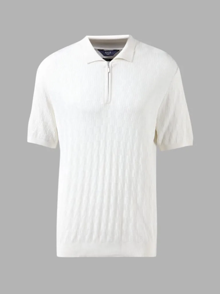 Ascot Off-White Knitted Relaxed-Fit T-Shirt