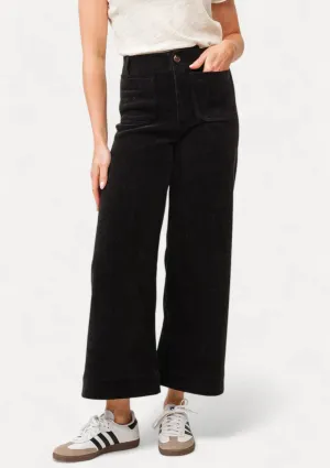 Audrey Corduroy High Rise Jeans - Black