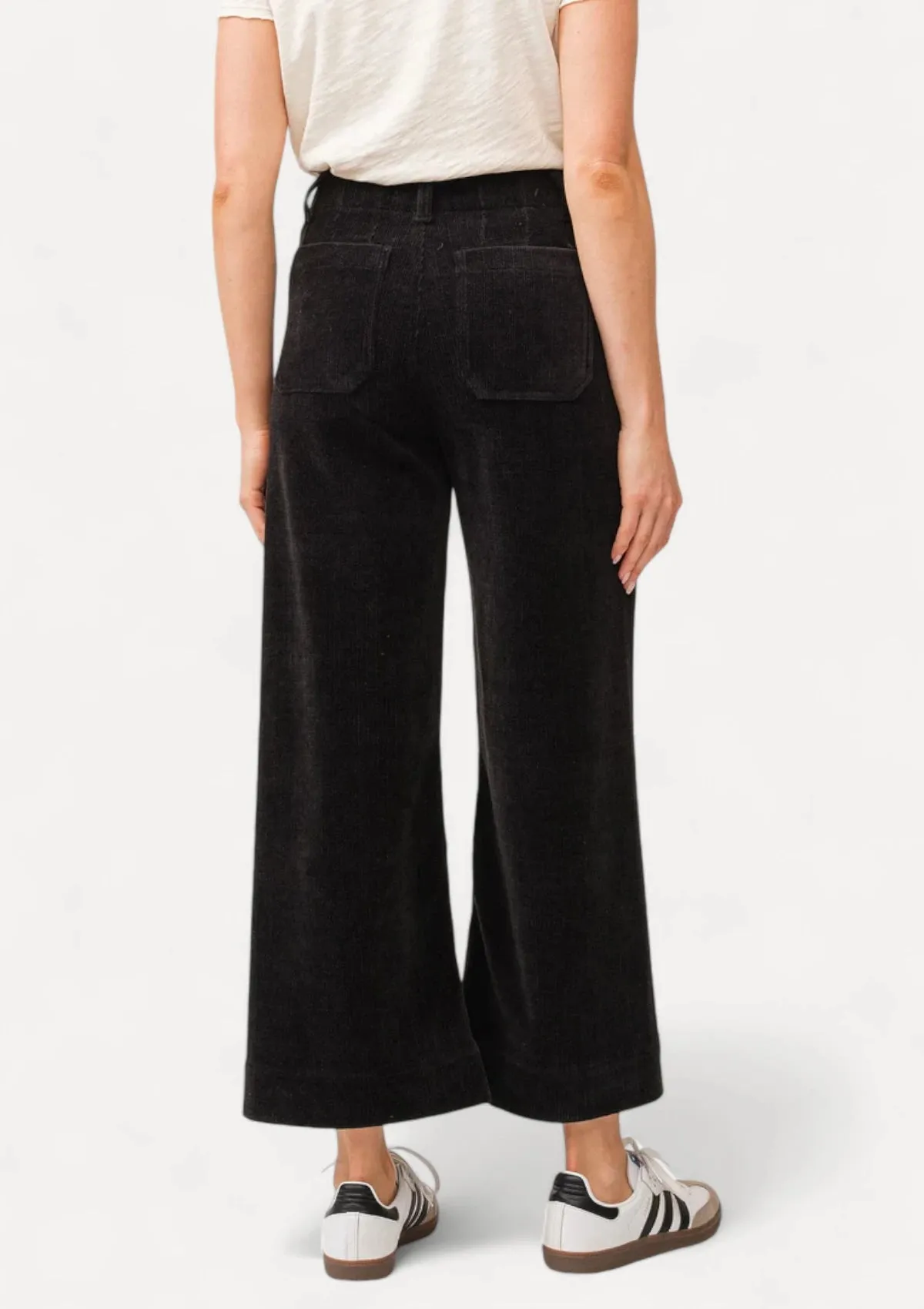 Audrey Corduroy High Rise Jeans - Black