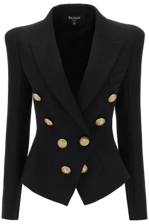 Balmain fitted double-breasted jacket in wool