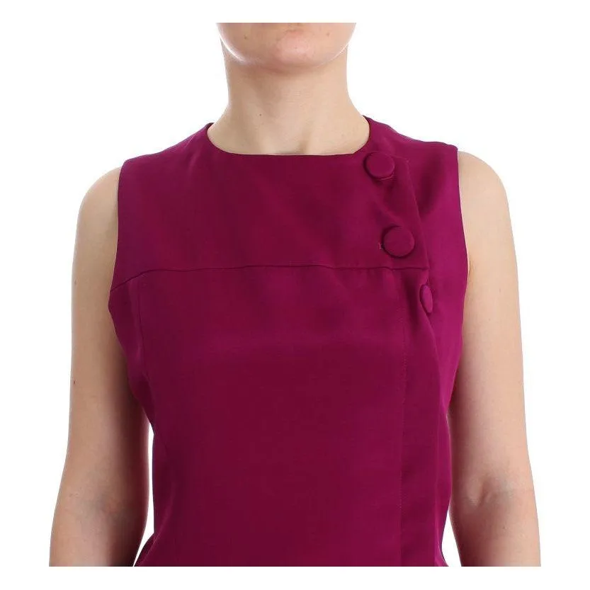 Barbara Casasola Stunning Silk Sleeveless Purple Blouse