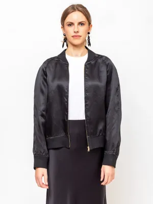 Bette Organza Bomber Jacket - Black