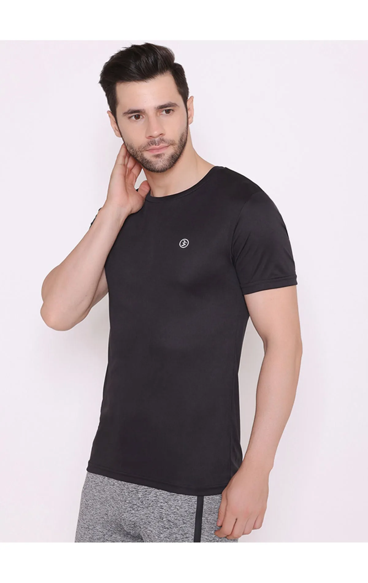 Bodyactive Round Neck Half Sleeve T-Shirt for Men -TS26-BLK