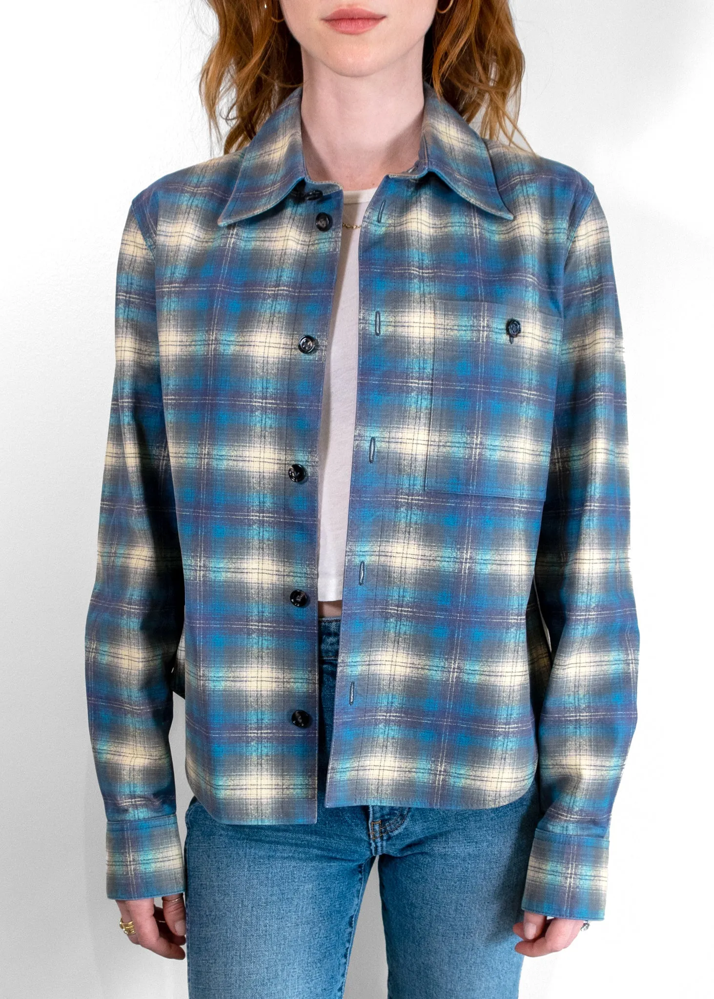 Bottega Veneta Flannel Printed Leather Shirt