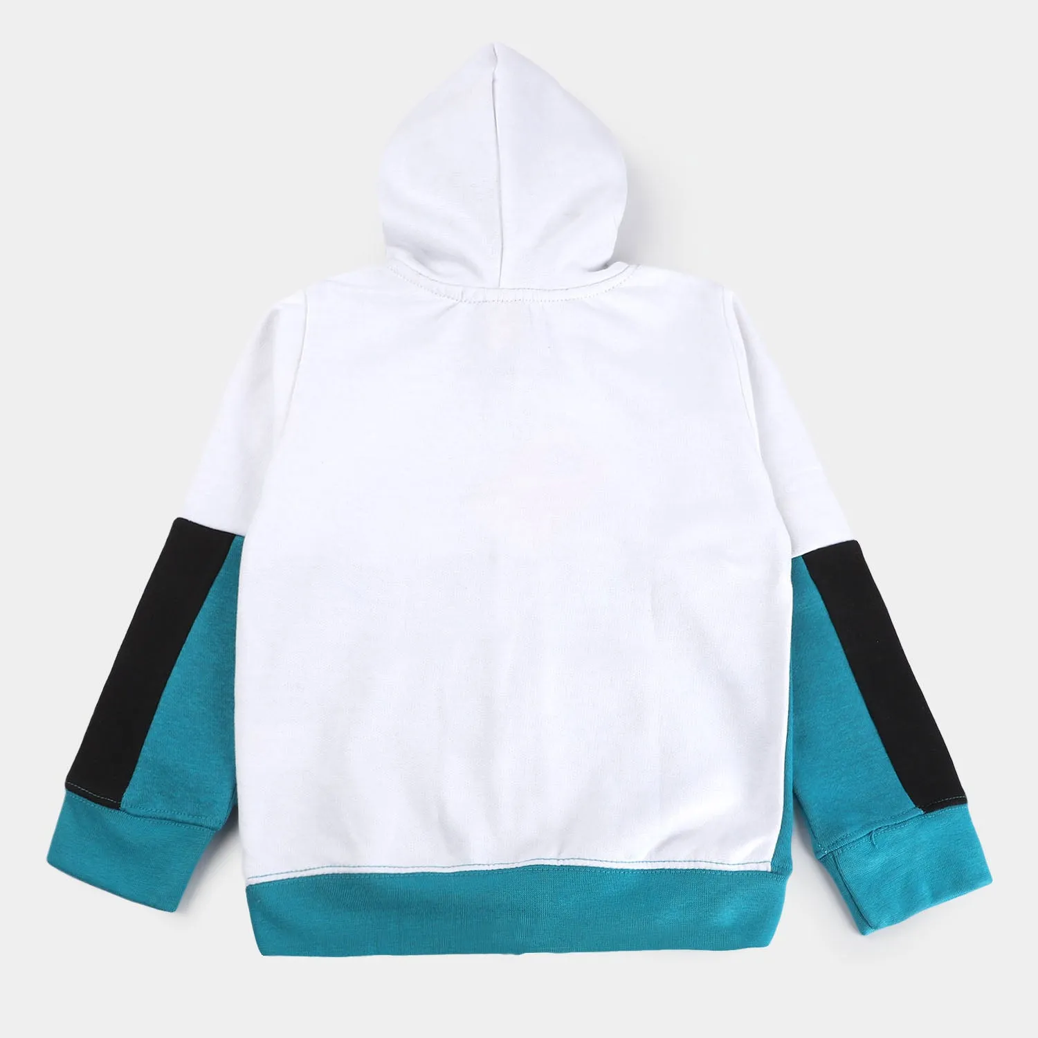 BOYS FLEECE KNITTED HOODED JACKET -White