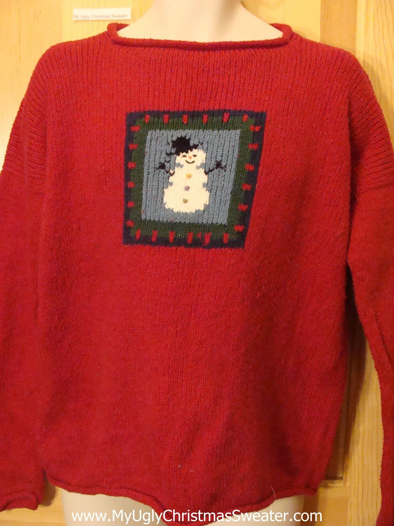 Cheap 2sided Red Snowman Tacky Christmas Sweater