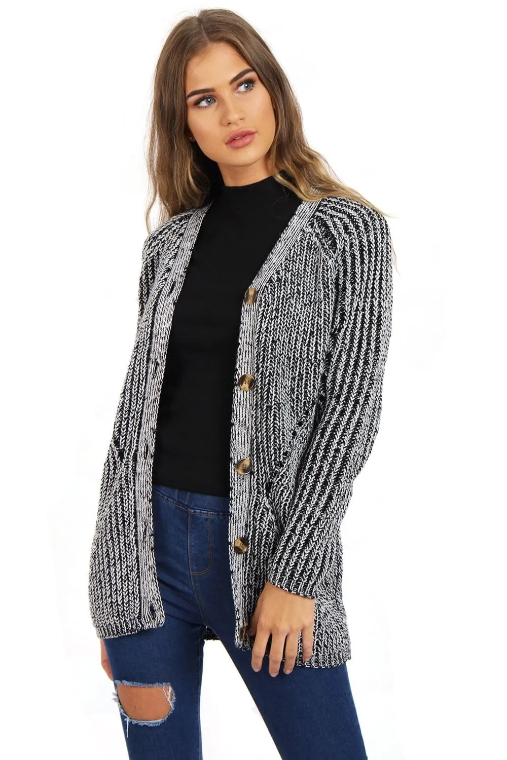 Chunky Knitted Button Cardigan