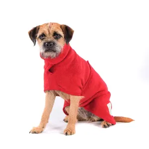 Classic Dog Drying Coat in Red by Ruff and Tumble