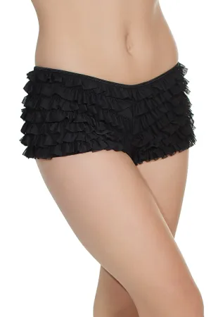 Coquette Black Ruffle Booty Shorts with Bow