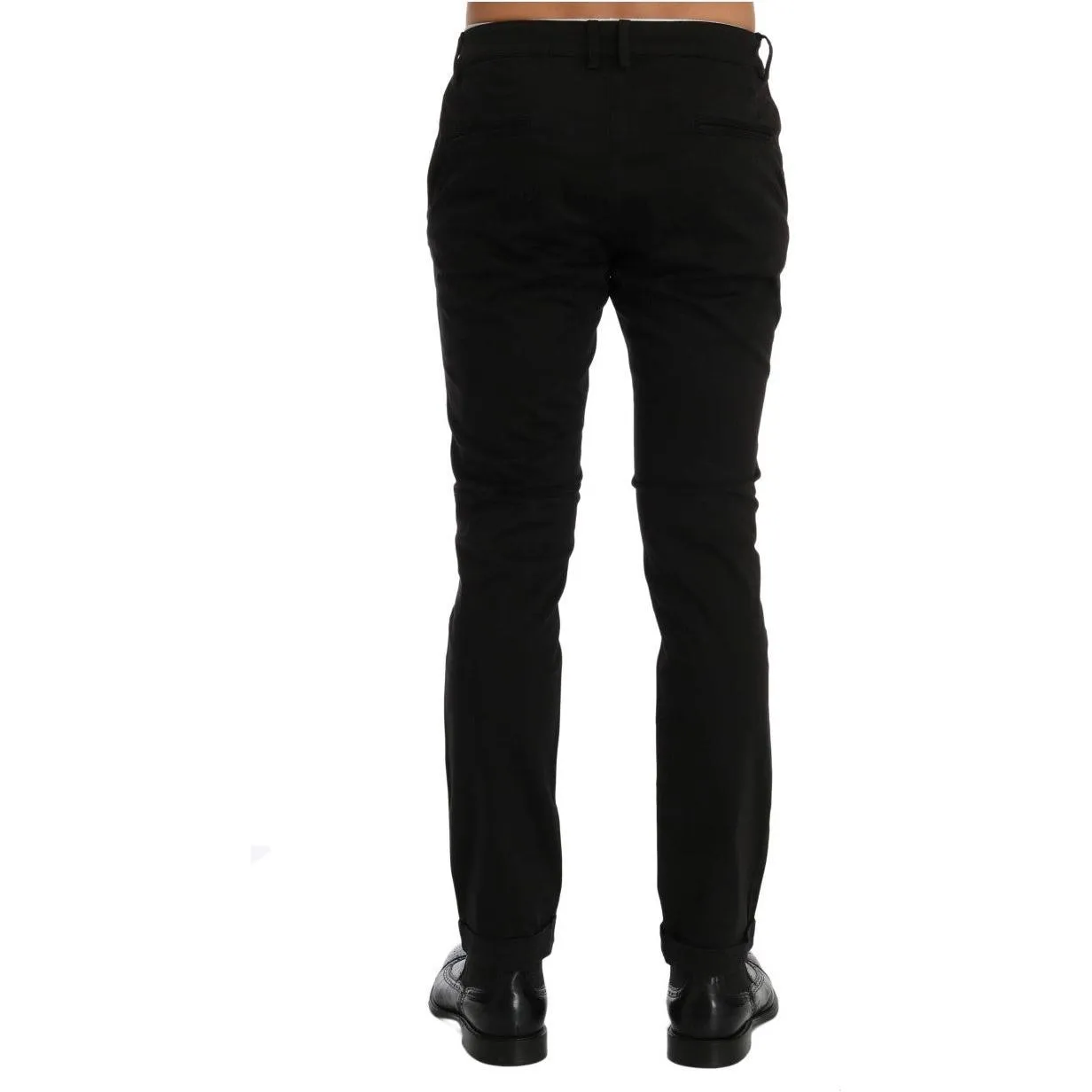 Costume National Chic Black Slim Fit Cotton Stretch Pants