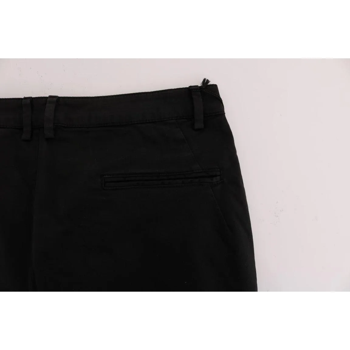 Costume National Chic Black Slim Fit Cotton Stretch Pants