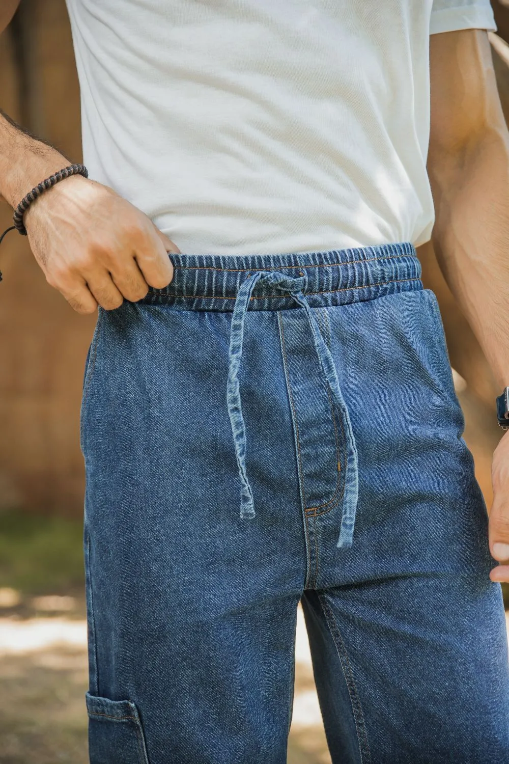 Dark Blue Relaxed Jog Jeans