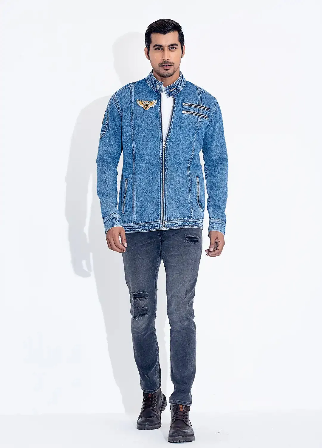 Denim Biker Jacket