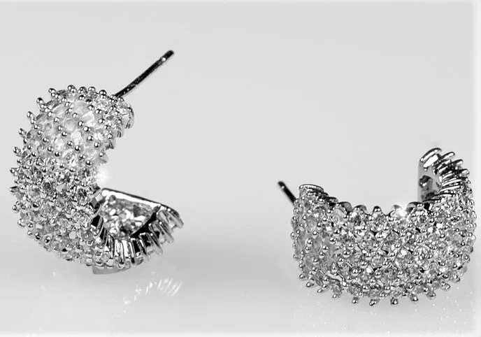 Detra 16mm CZ Cluster Hoop Earrings | 4ct