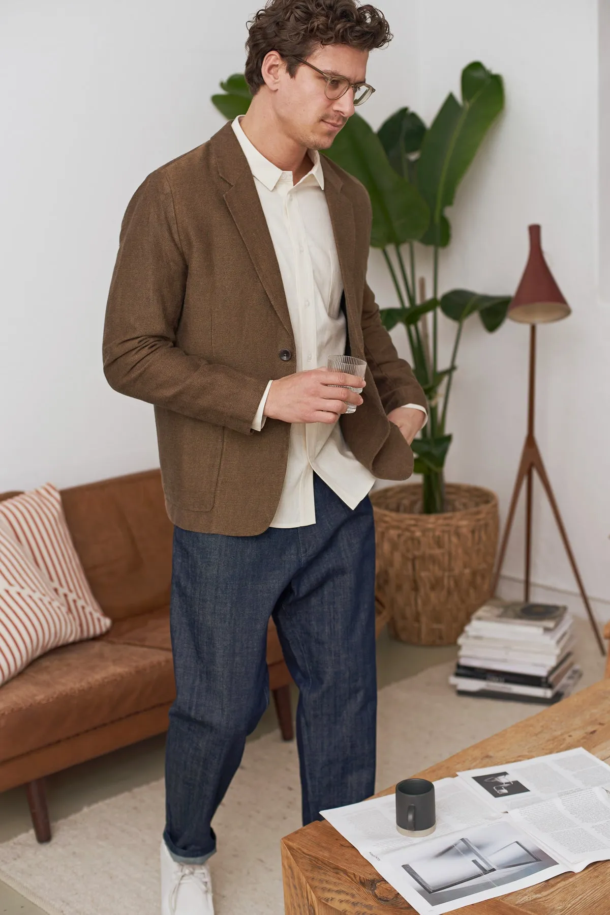 ENVER blazer winter linen camel