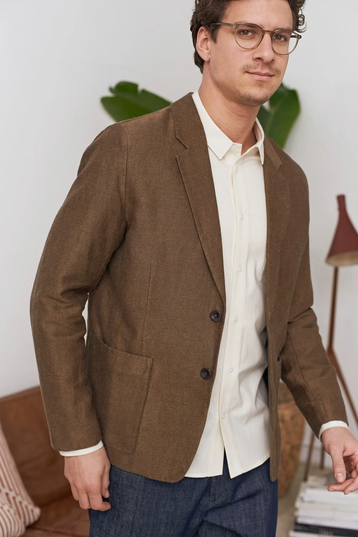 ENVER blazer winter linen camel