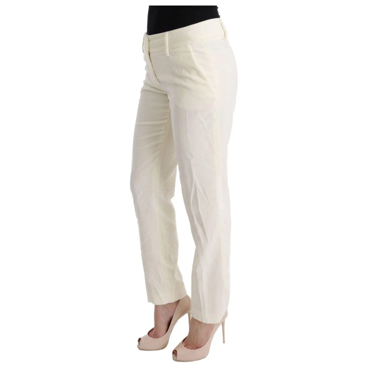 Ermanno Scervino Chic White Regular Fit Pants