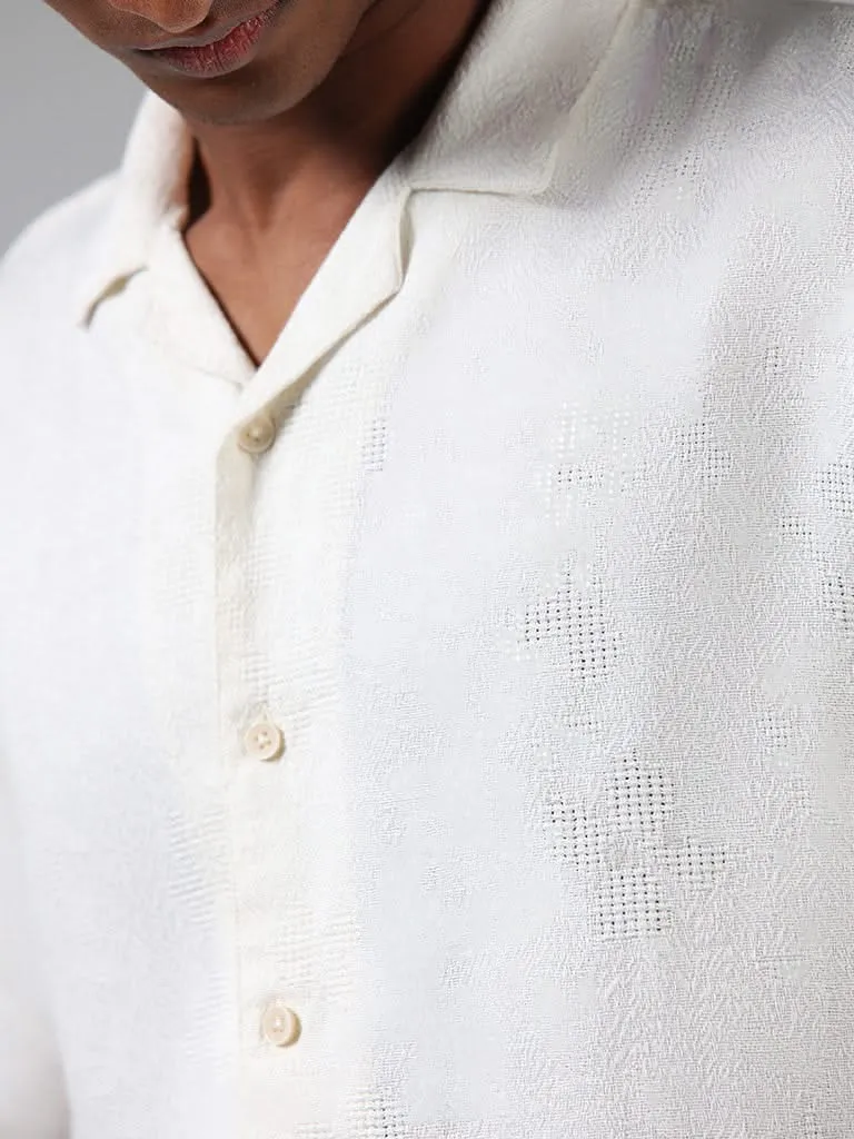 ETA Off White Knitted Relaxed-Fit Shirt