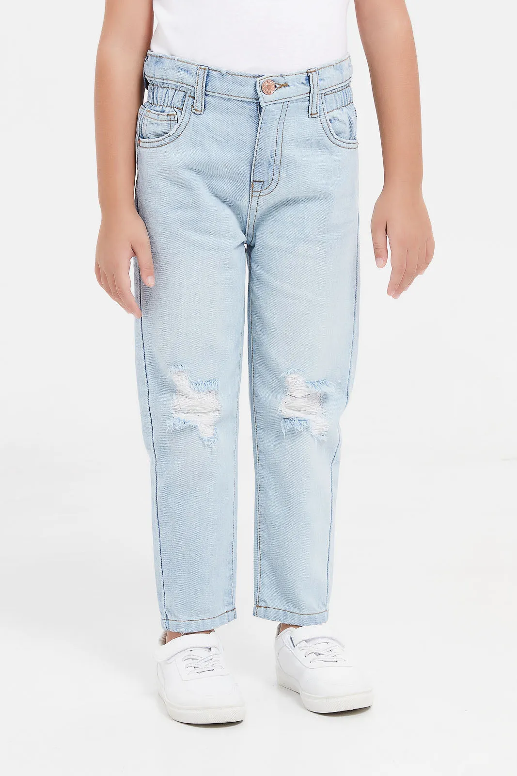 Girls Blue Baggy Fit Jeans