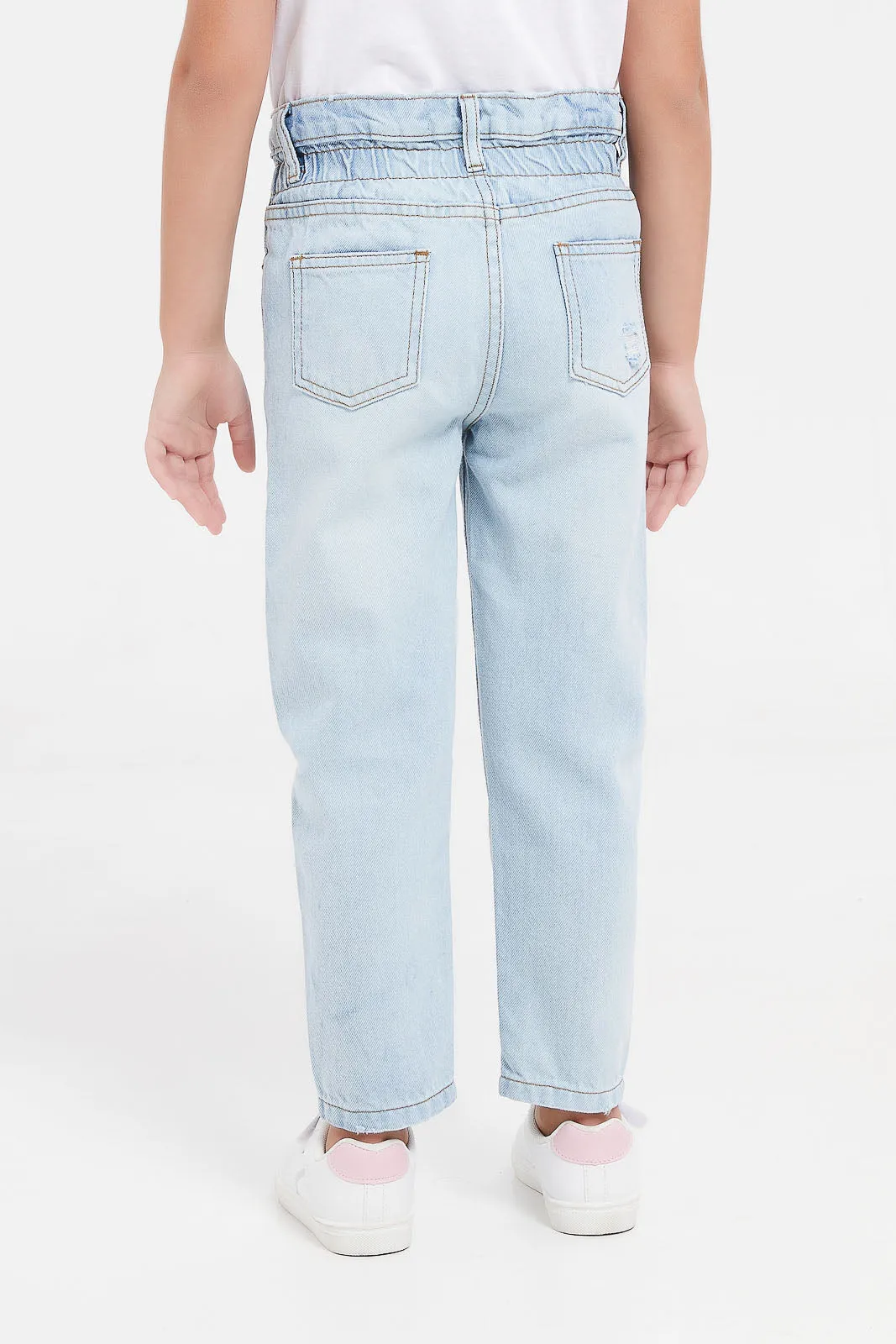 Girls Blue Baggy Fit Jeans