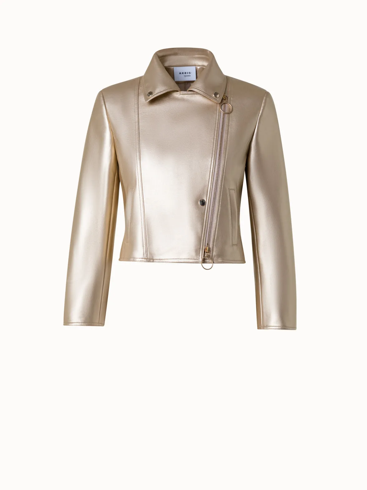 Goldene Bikerjacke aus Kunstleder