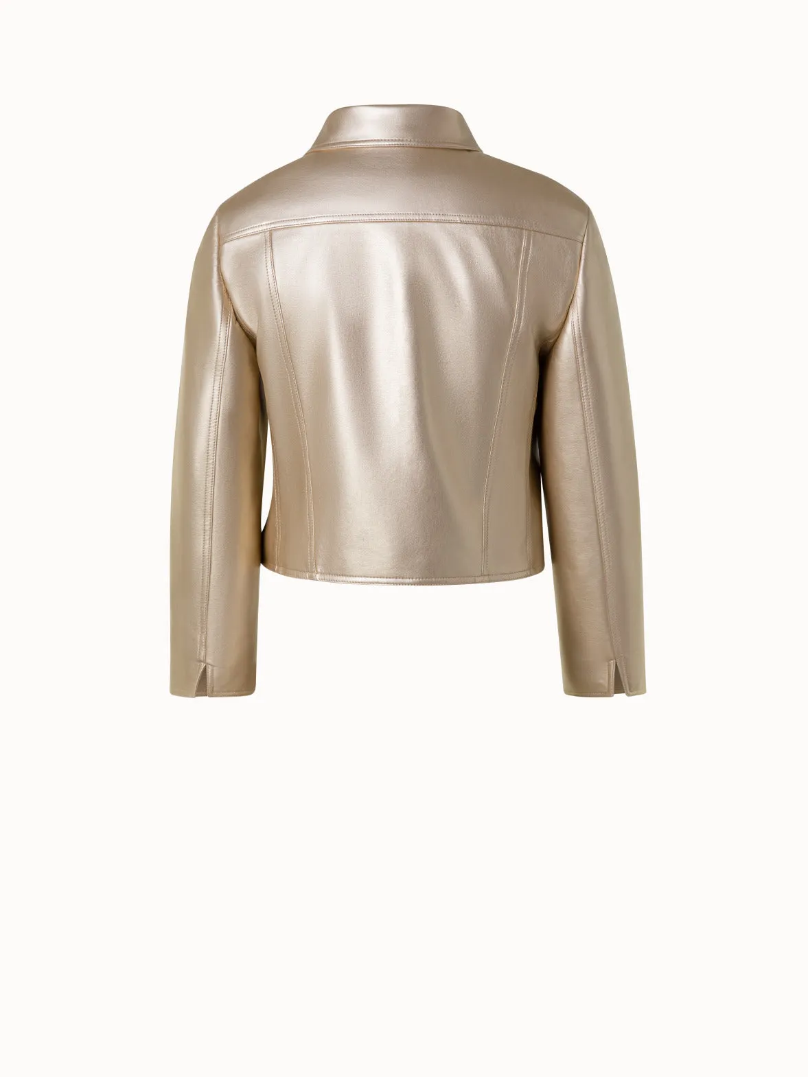 Goldene Bikerjacke aus Kunstleder