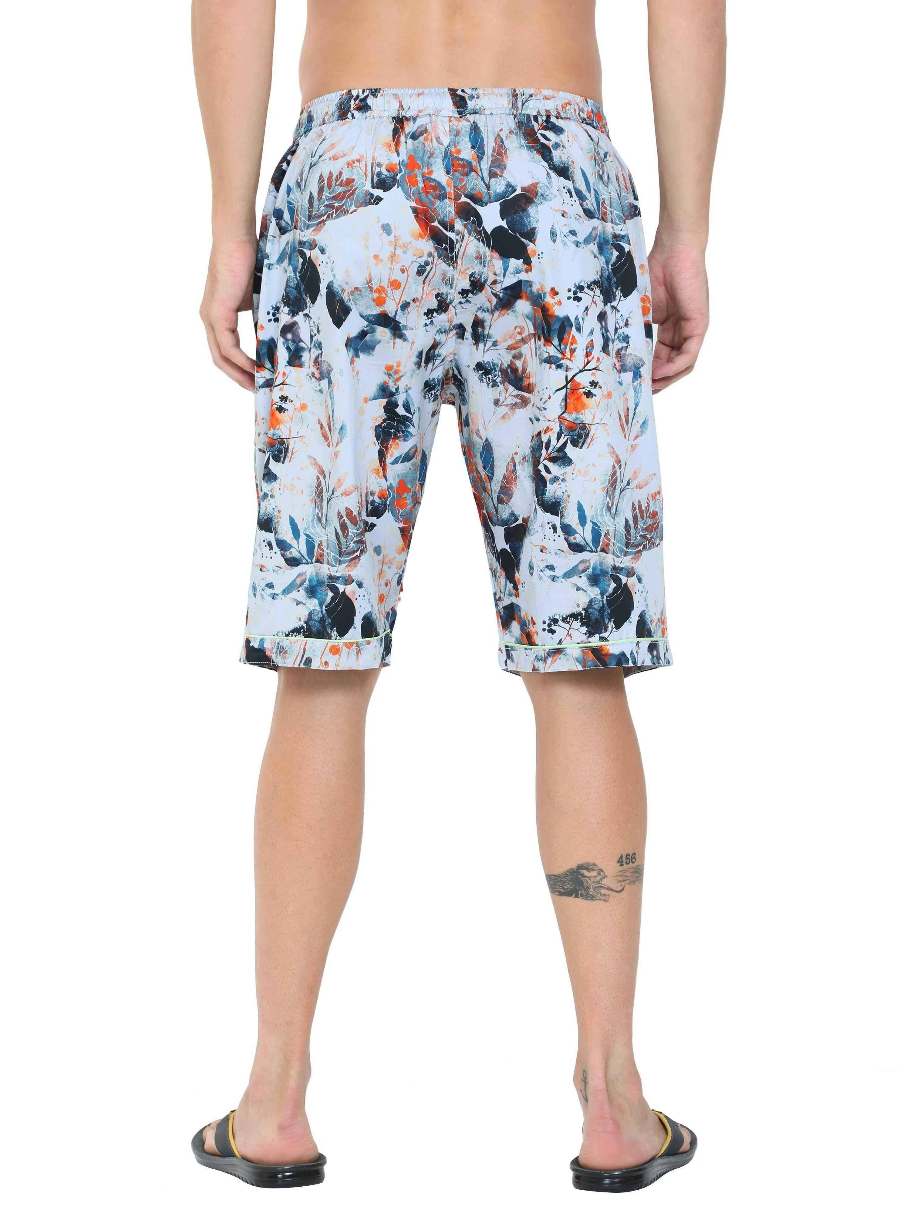 Guniaa Men's James Printed Night Wear Shorts