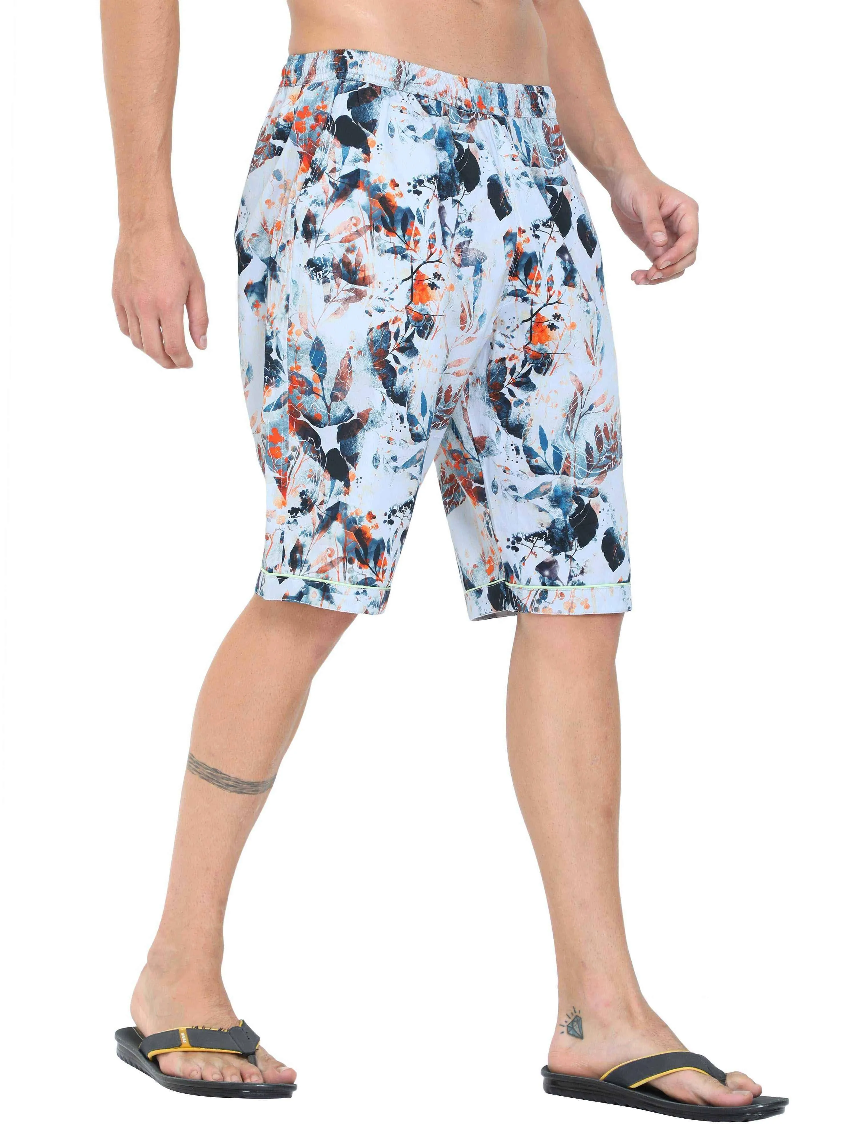 Guniaa Men's James Printed Night Wear Shorts