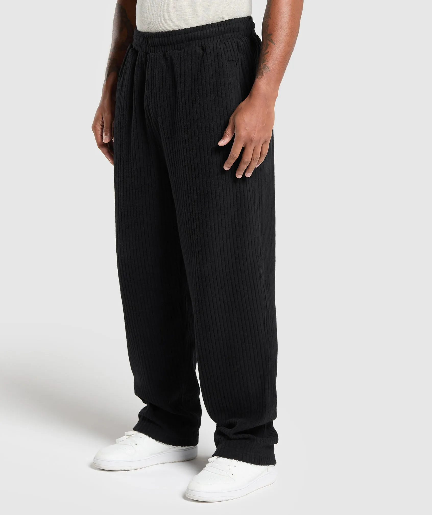 Mens Gymshark Black Corduroy Workout Pants