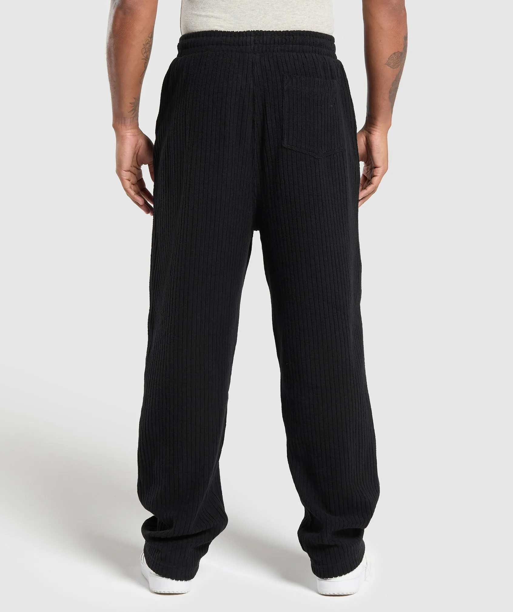 Mens Gymshark Black Corduroy Workout Pants