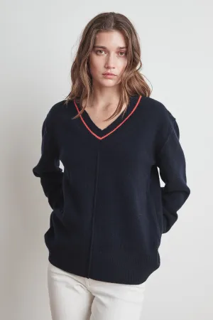 HAIDEE CASHMERE BLEND V-NECK SWEATER