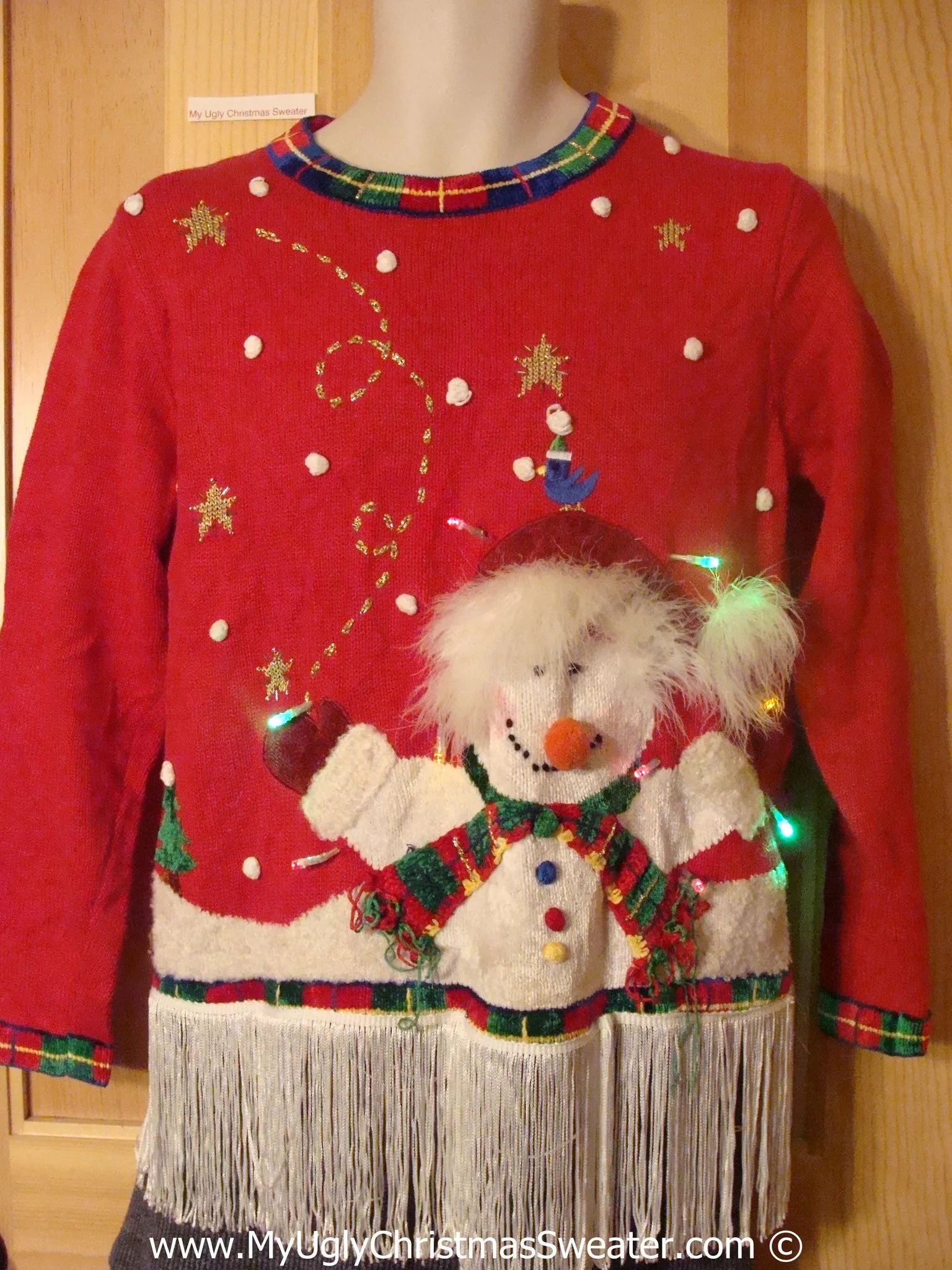 Holy Grail Christmas Sweater with Lights 2sided Snowman (g231)