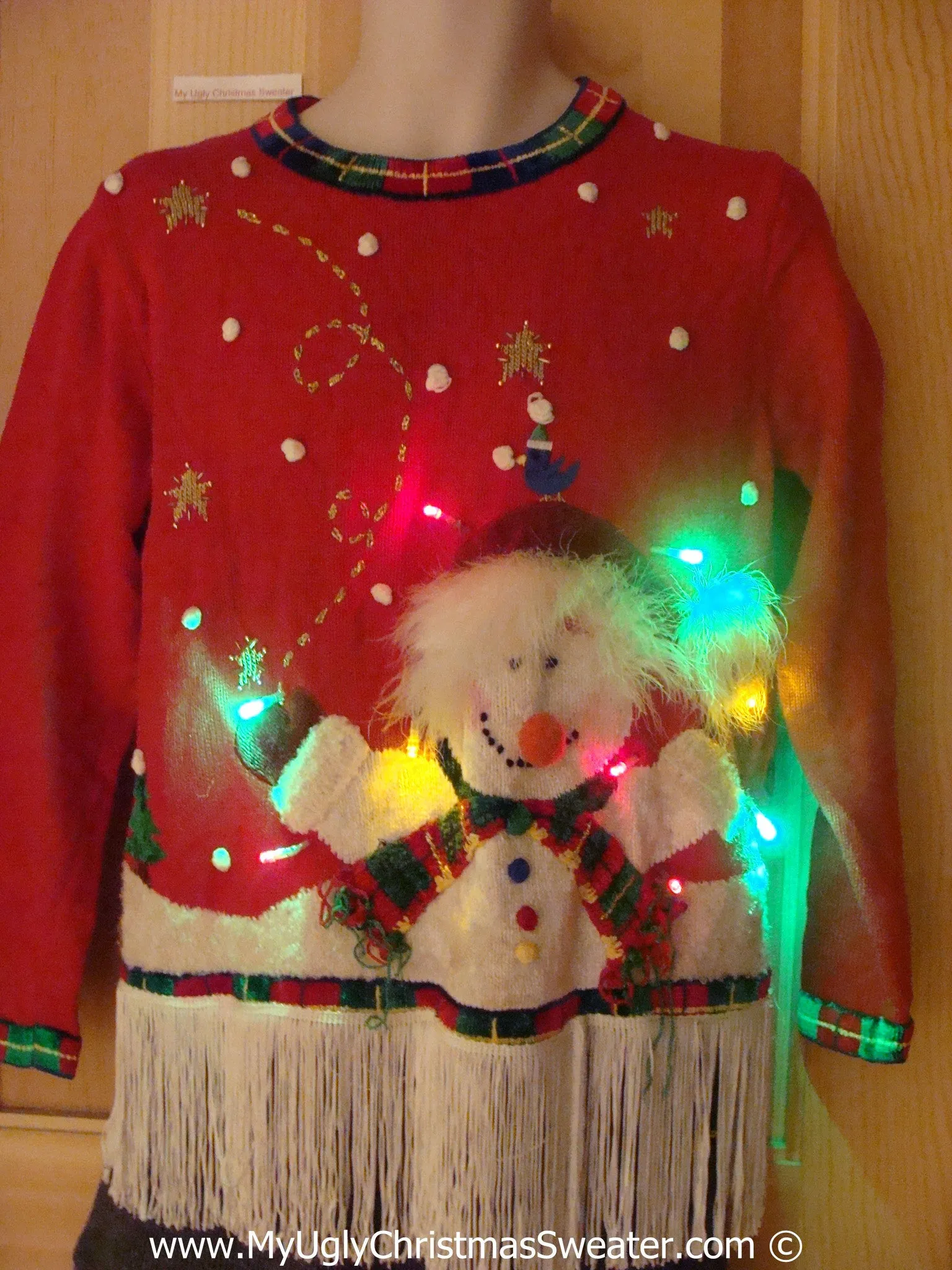 Holy Grail Christmas Sweater with Lights 2sided Snowman (g231)