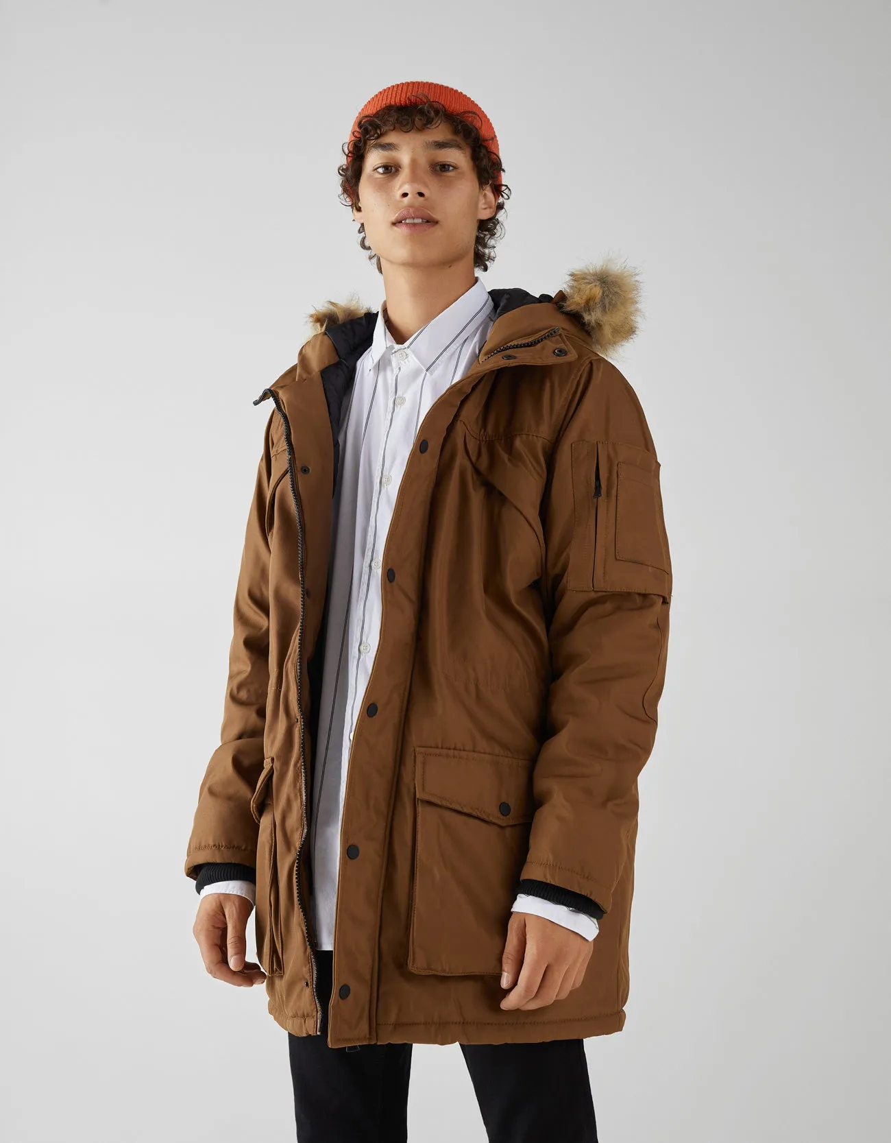 Hooded parka-style coat