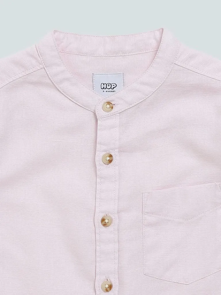 HOP Kids Solid Pink Relaxed Fit Shirt