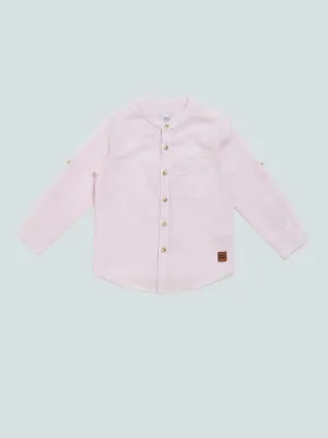 HOP Kids Solid Pink Relaxed Fit Shirt