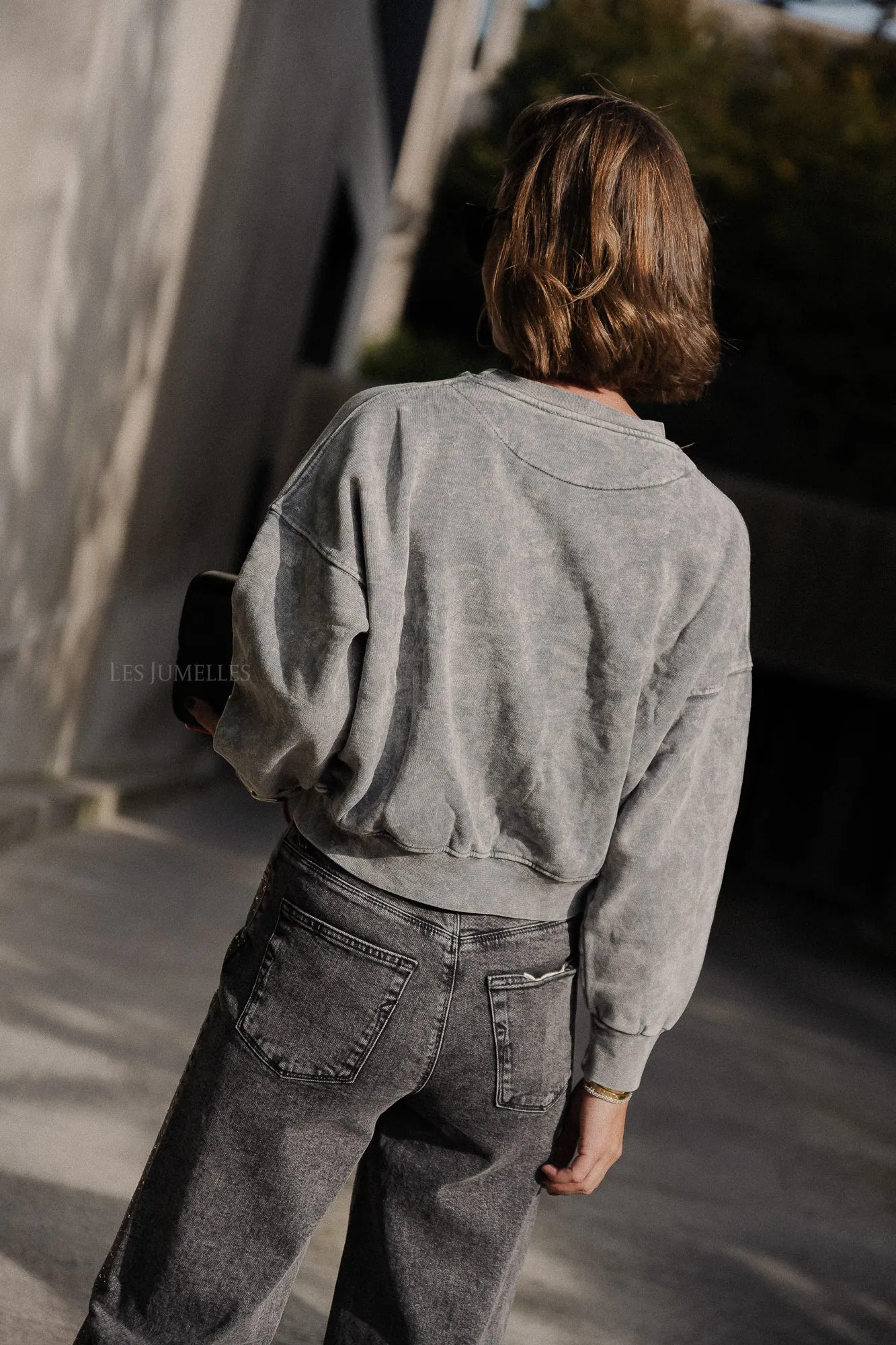 Jill cropped sweater grey