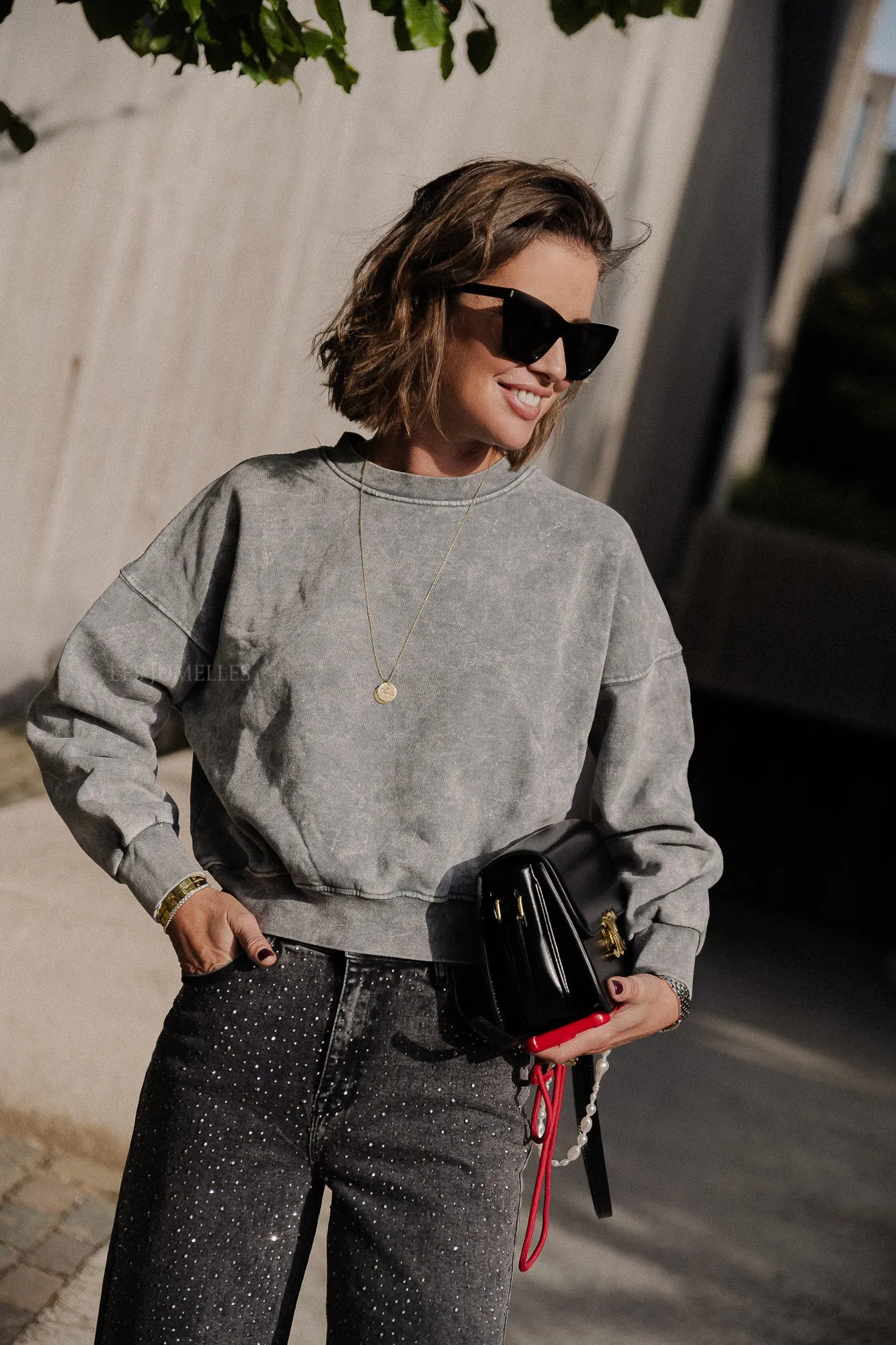 Jill cropped sweater grey