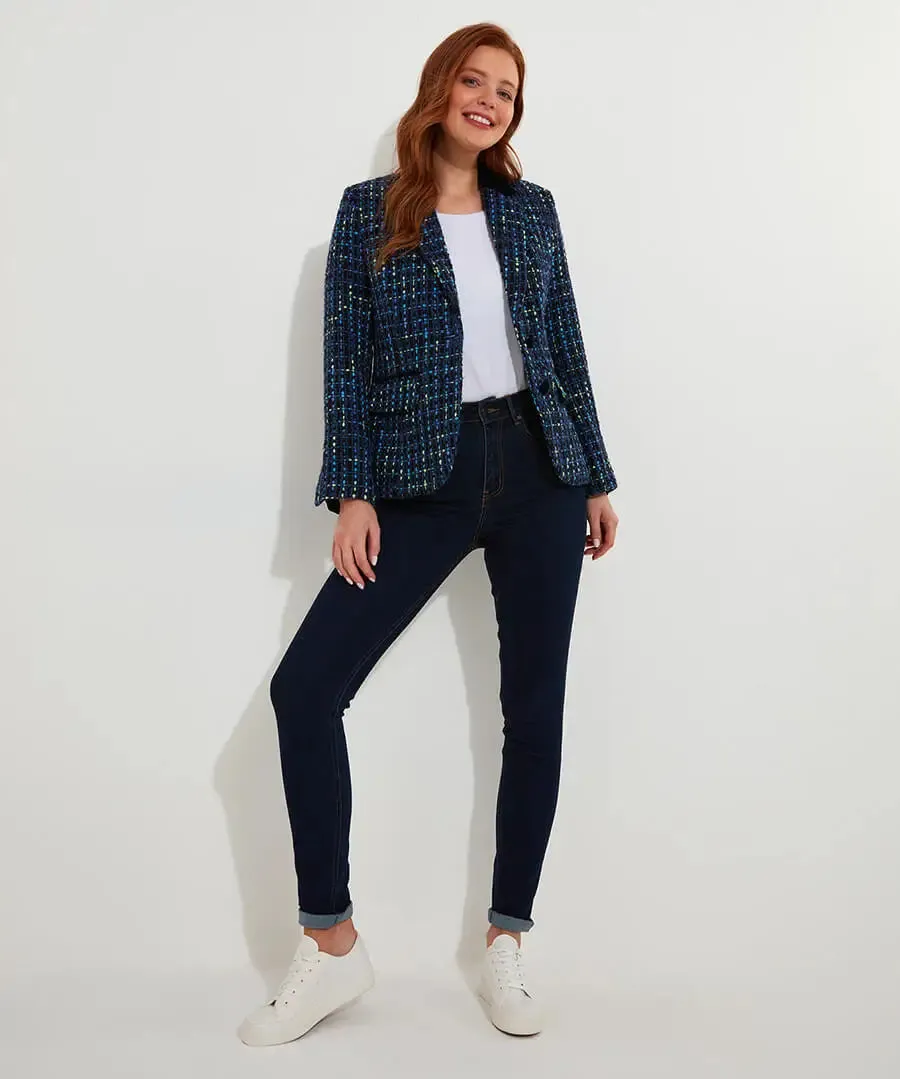 Joe Browns 8 Blue Tiah Tweed Jacket