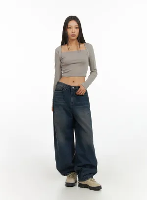 Kaia Chic High-Waisted Denim Pants IS427