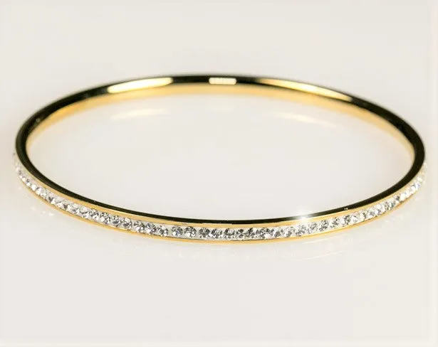 Katlynn 18k Gold CZ Bangle Bracelet