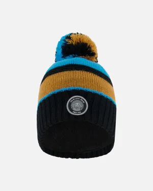 Knit Hat Blue, Black And Spice by Deux par Deux