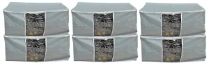 Kuber Industries 6 Piece Non Woven Under Bed Storage Organiser Set, Grey (Undb10)