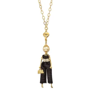 LeAmiche Swarovski Pearl Black Pants Doll Charm