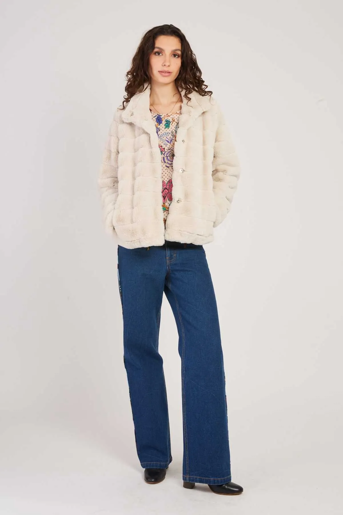 Lisette Faux Fur  Jacket -winter white