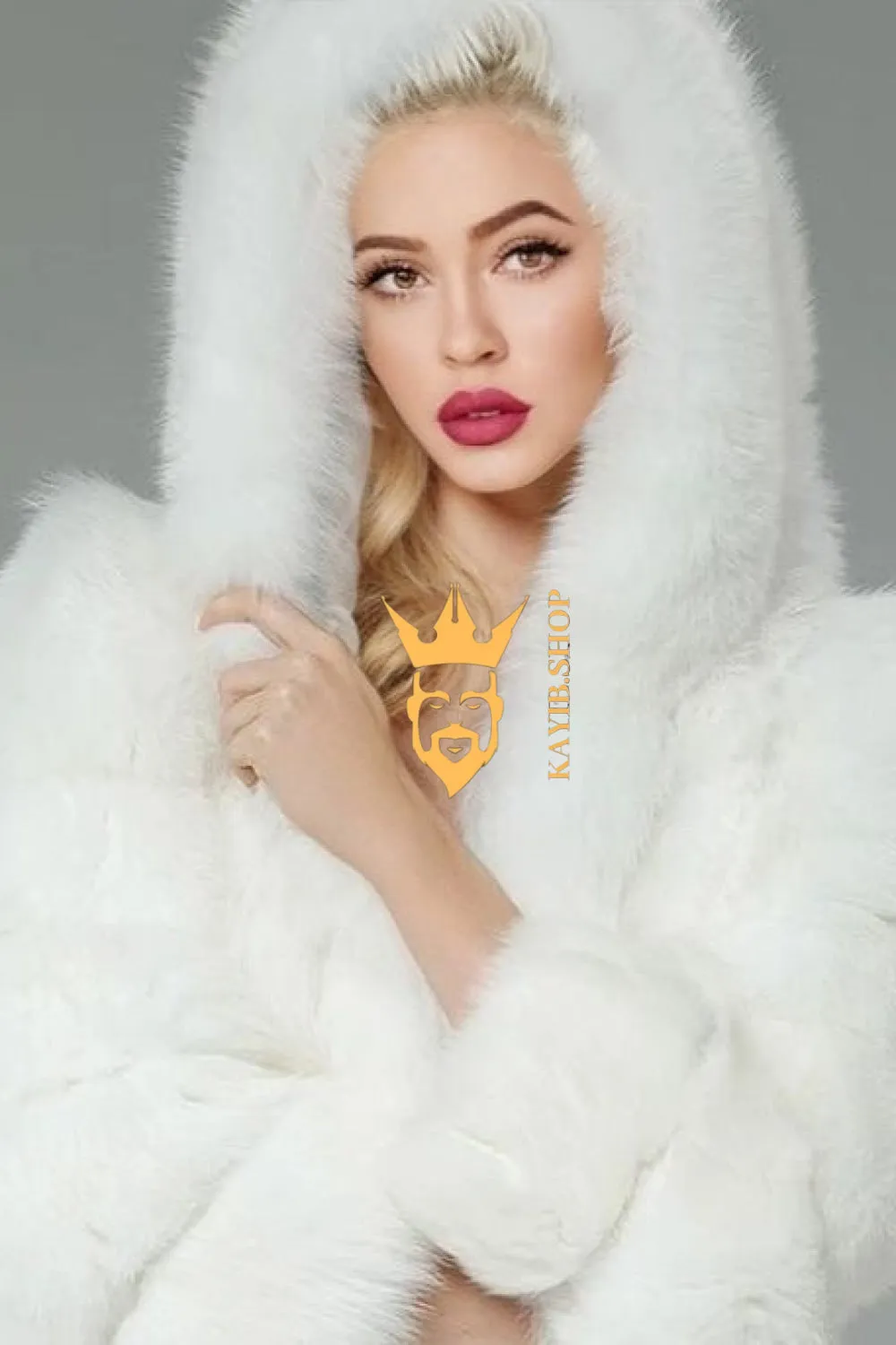 Luxury white Rabbit Fur Car Coat for women and mens- Stay Warm and Stylish this Fall - Genuine Softness Guaranteed