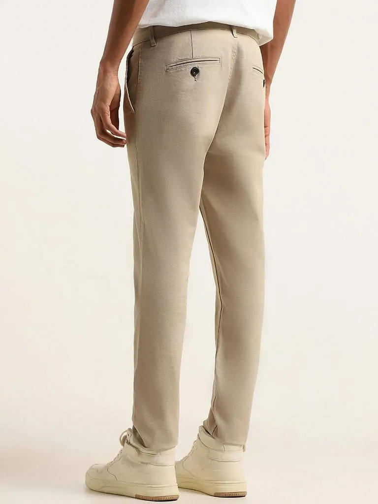 Nuon Beige Relaxed - Fit Mid - Rise Jeans